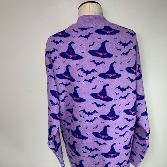 NEW Halloween Plus Size Purple Cardigan Witches Hat by Magnolia Place - Picture 12 of 16